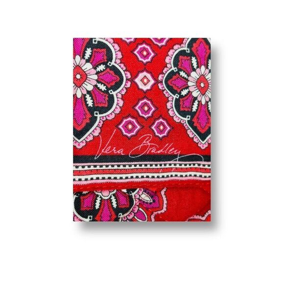 Vera Bradley Frankly Scarlet Messenger Bag Red Pink Quilted Tote Laptop Boho - Picture 6 of 14